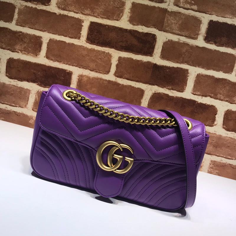 Gucci Chain Shoulder Bag 443497 Full Skin Purple